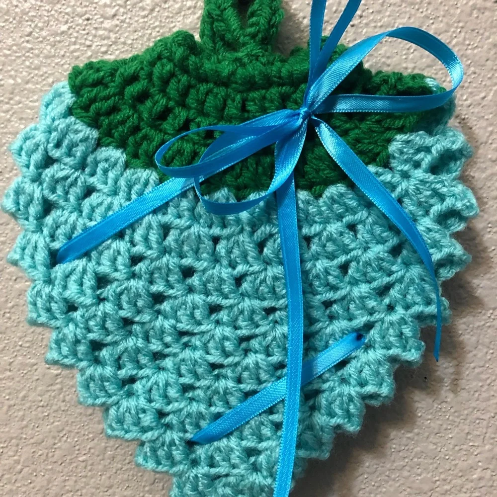 Crochet Strawberry Potholder/ Coaster